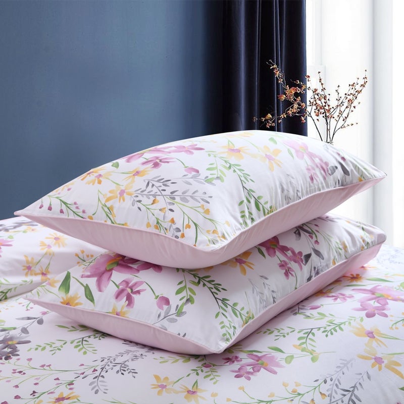 Brandream 100% Soft & Durable Egyptian Cotton Full Size - 3 Piece Floral Print Design Duvet Quilt Cover Sets Elegant Dorm Bedding - Image 3